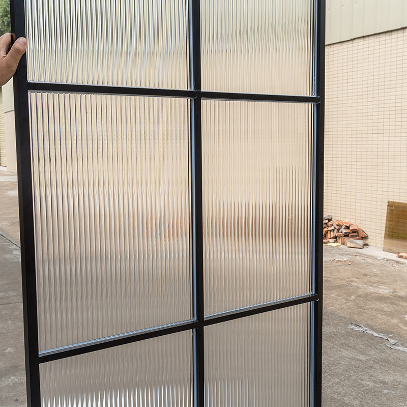 条纹玻璃隔断瓦楞波浪艺术玻璃窄框玄关钢化工艺浴室屏风定制