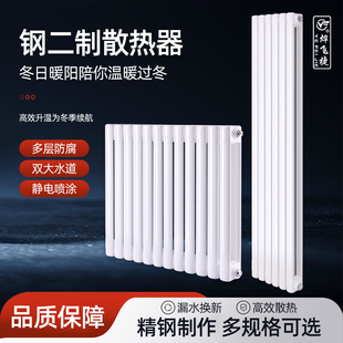 暖气片家用集体供暖楼房水循环壁挂炉钢制二柱双水道加厚防腐5025