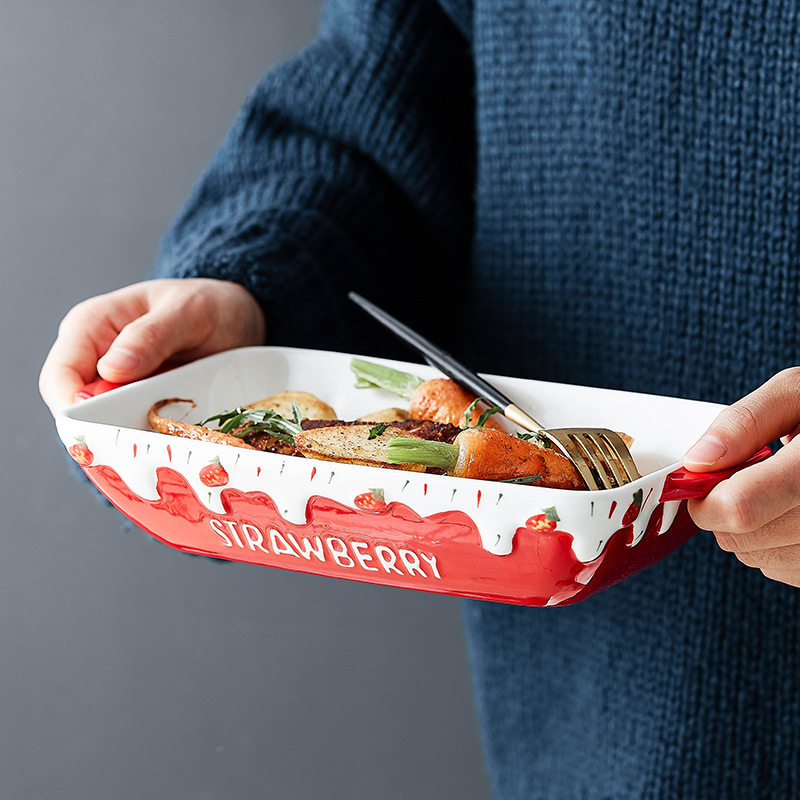 陶瓷烤盘芝士焗饭陶瓷烤碗家用创意饭盘微波炉烤箱碗盘好看的盘子