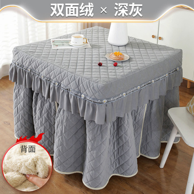 烤火炉罩正方形家用加厚保暖电取暖炉罩套茶几桌布电炉罩麻将桌罩