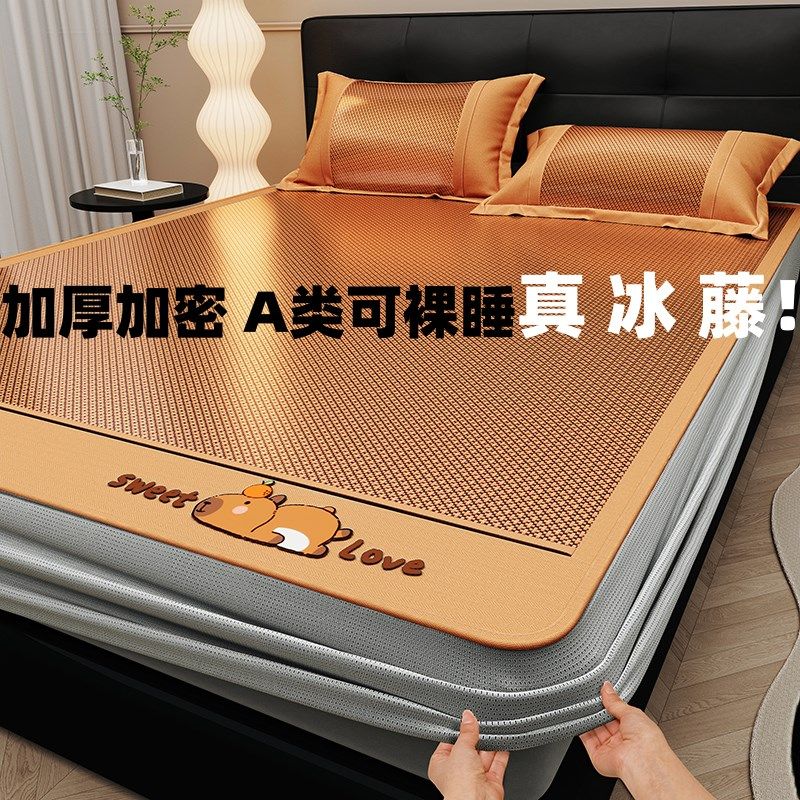 加厚藤席夏凉席冰丝席夏天高档软席子空调席学生宿舍A类床笠床席,床上用品,藤席,淘宝优惠券,粉丝福利购,淘宝优惠卷
