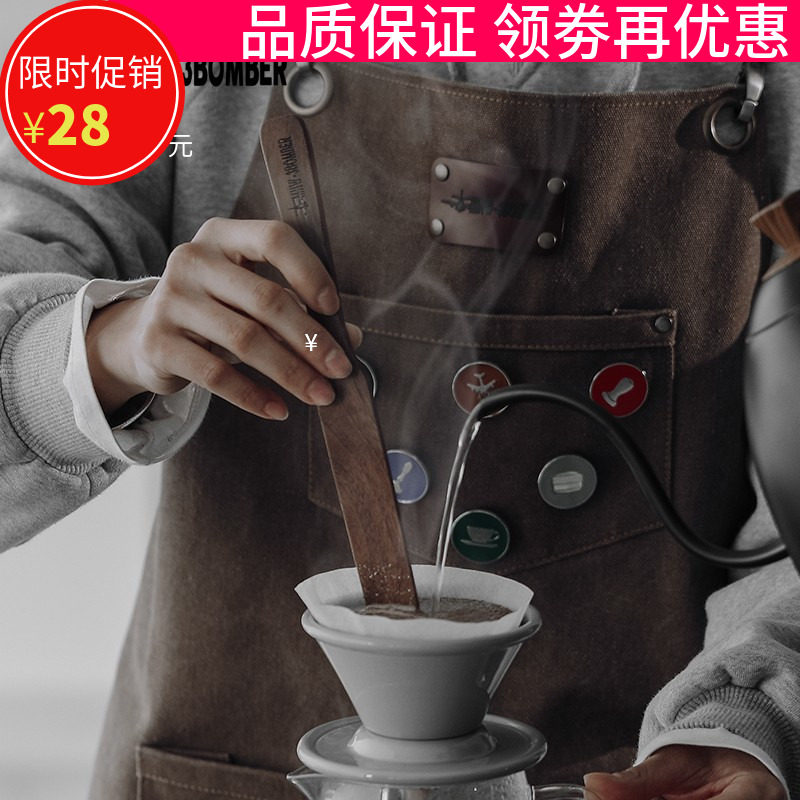 轰炸机虹吸式咖啡壶搅拌棒咖啡搅拌胡桃木片手冲滤杯木质搅棒配件