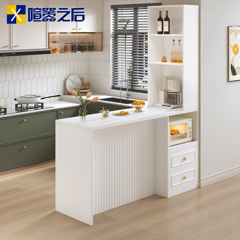 奶油风岩板吧台桌酒柜一体客厅家用隔断柜多功能岛台饭桌子8G259,住宅家具,吧台,淘宝优惠券,粉丝福利购,淘宝优惠卷
