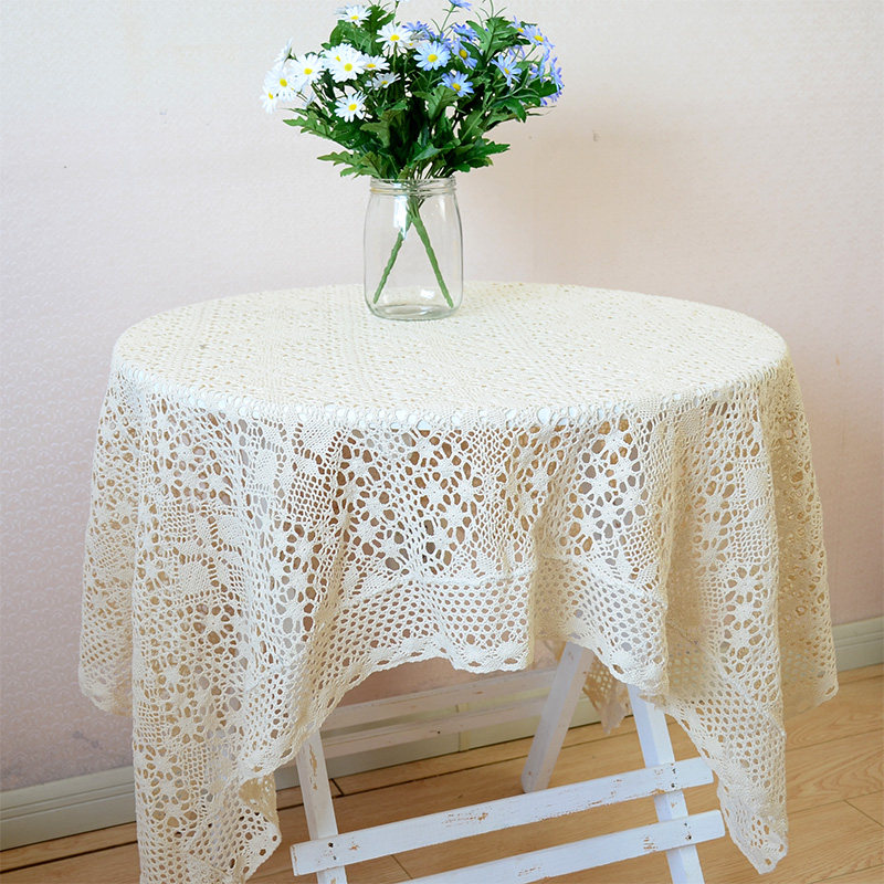 田园镂空棉线编织仿手工钩针餐桌布台布茶几蕾丝床头柜盖巾沙发巾,居家布艺,桌布,淘宝优惠券,粉丝福利购,淘宝优惠卷
