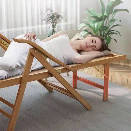 折叠椅午休夏天凉椅午睡靠椅阳台家用休闲竹躺椅懒人靠背睡椅竹椅