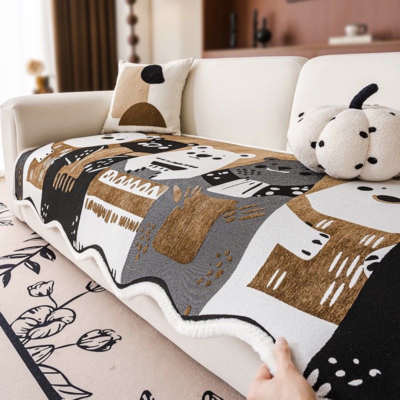 四季通用高级感沙发垫子2025新款一片式直排皮沙发坐垫套罩盖布巾,居家布艺,沙发垫,淘宝优惠券,粉丝福利购,淘宝优惠卷