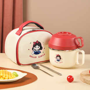 L304不锈钢泡面碗带盖子饭碗个人专用食堂打饭小学生饭盒碗宿舍用