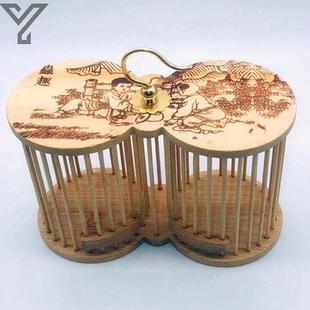 蝈蝈笼子别墅笼子笼子手工笼子烙花竹笼自制竹笼蝈蝈罐鸣虫用具