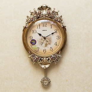 欧式卧室挂钟客厅静音时英钟家用钟饰创意豪华大气时钟超静音钟表