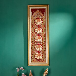 异丽东南亚风格家居挂画绣珠大象家居玄关客厅卧室沙发背景墙挂画