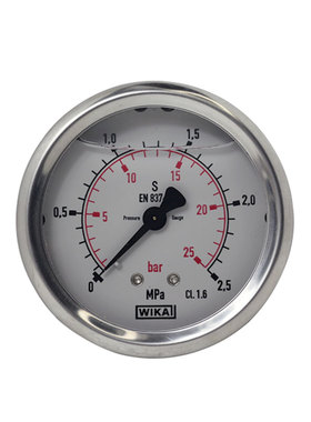 德国WIKA威卡EN837-1压力表213.53不锈钢耐震真空气体液体油压表