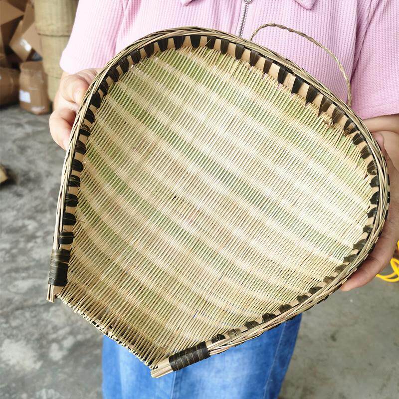 精品竹编小筲箕纯手工竹制品小簸箕沥米装菜家用收纳竹青精编