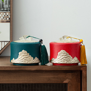 高档陶瓷茶叶罐密封罐家用大号精品储存防潮茶罐通用创意瓷罐摆件