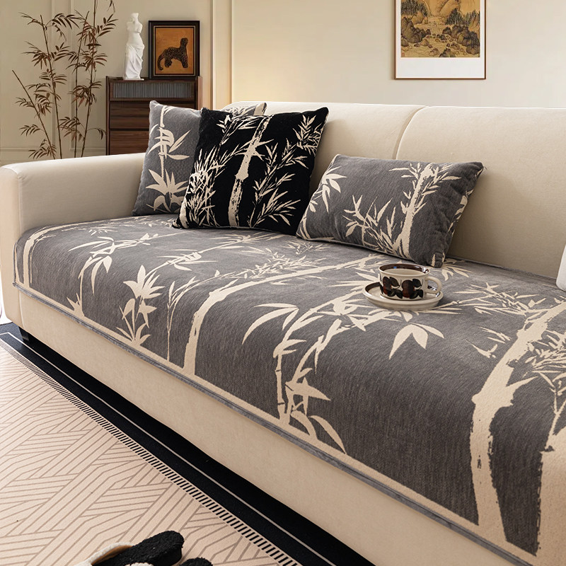 中式沙发垫四季通用雪尼尔坐垫2024新款高级感防滑沙发套罩盖布巾,居家布艺,沙发垫,淘宝优惠券,粉丝福利购,淘宝优惠卷
