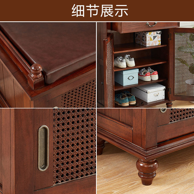 实木换鞋凳家用门口可坐式鞋柜换鞋凳美式收纳凳储物凳进门穿鞋凳,住宅家具,换鞋凳,淘宝优惠券,粉丝福利购,淘宝优惠卷