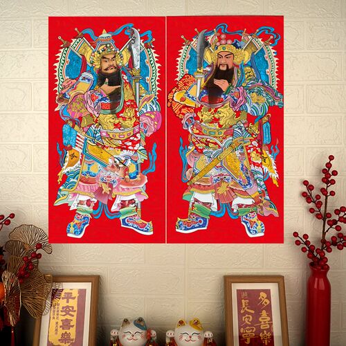 门神门贴新年春节过年乔迁新居入伙农村大门装饰创意个性神荼郁垒