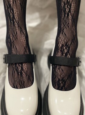 梦幻萝莉可搭配优雅田园风格裙子法式花朵连裤袜弹性好网袜Lolita