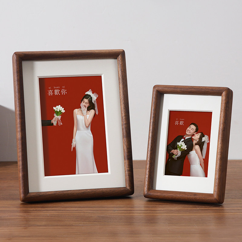 6寸相框摆台洗照片做成婚纱照纪念册情侣结婚登记周年海马体定制