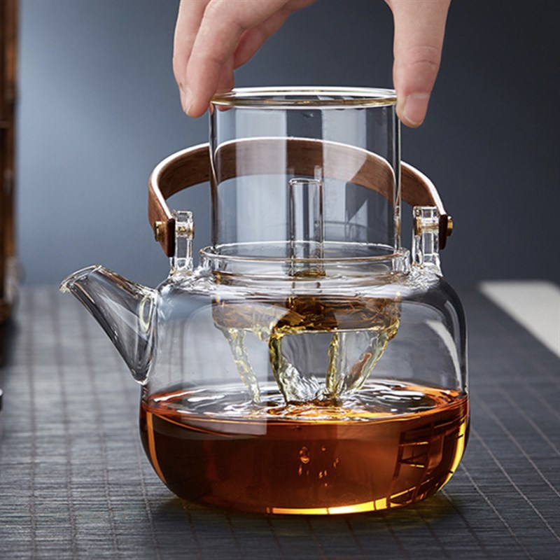 生活原本耐高温茶壶玻璃茶具日式蒸煮两用烧水壶电陶炉提梁壶茶杯