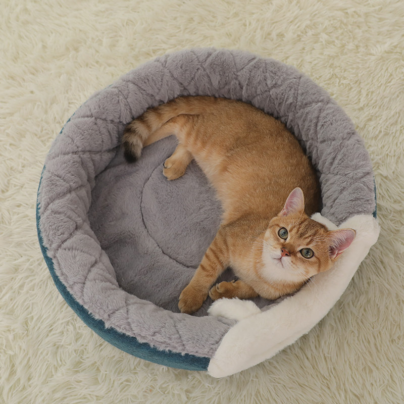 猫窝冬季保暖全封闭式可拆洗猫睡垫子加厚猫咪安全猫房子猫屋冬天