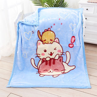 儿童婴儿毛毯双层加厚秋冬季新生宝宝幼儿园午睡珊瑚绒盖毯小被子