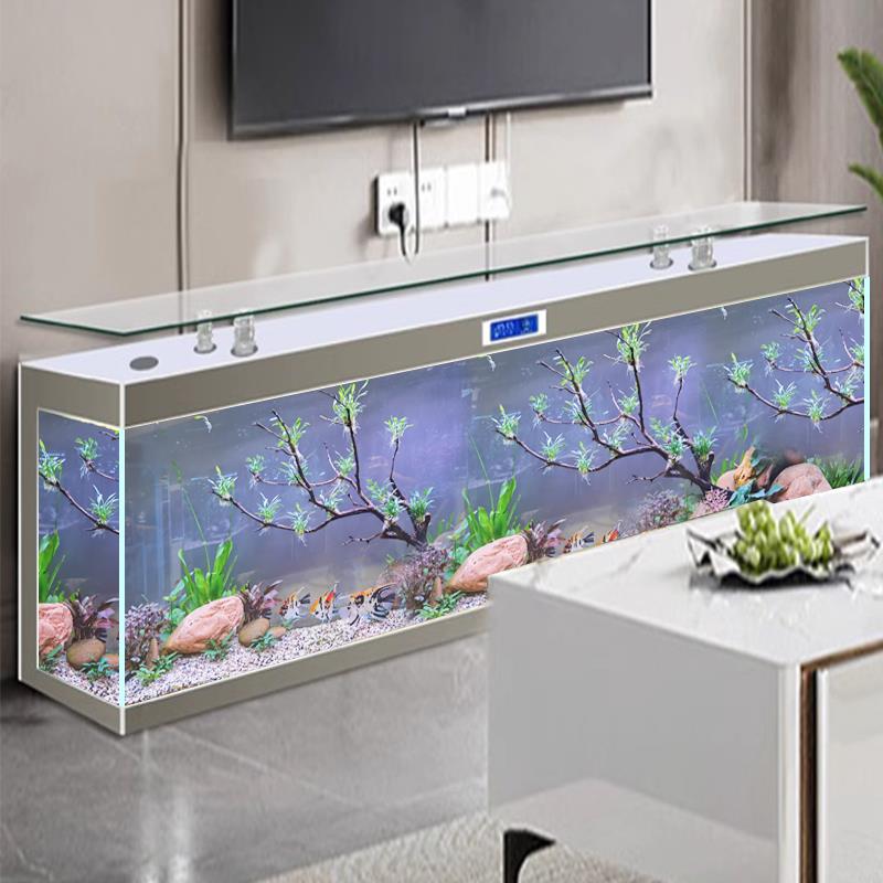 超白鱼缸水族箱客厅落地家用隔断屏风底滤大型2025新款电视柜鱼缸