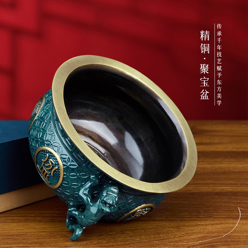 善吉来聚宝盆摆件招财聚财家居玄关办公室桌面装饰乔迁开业赠礼品