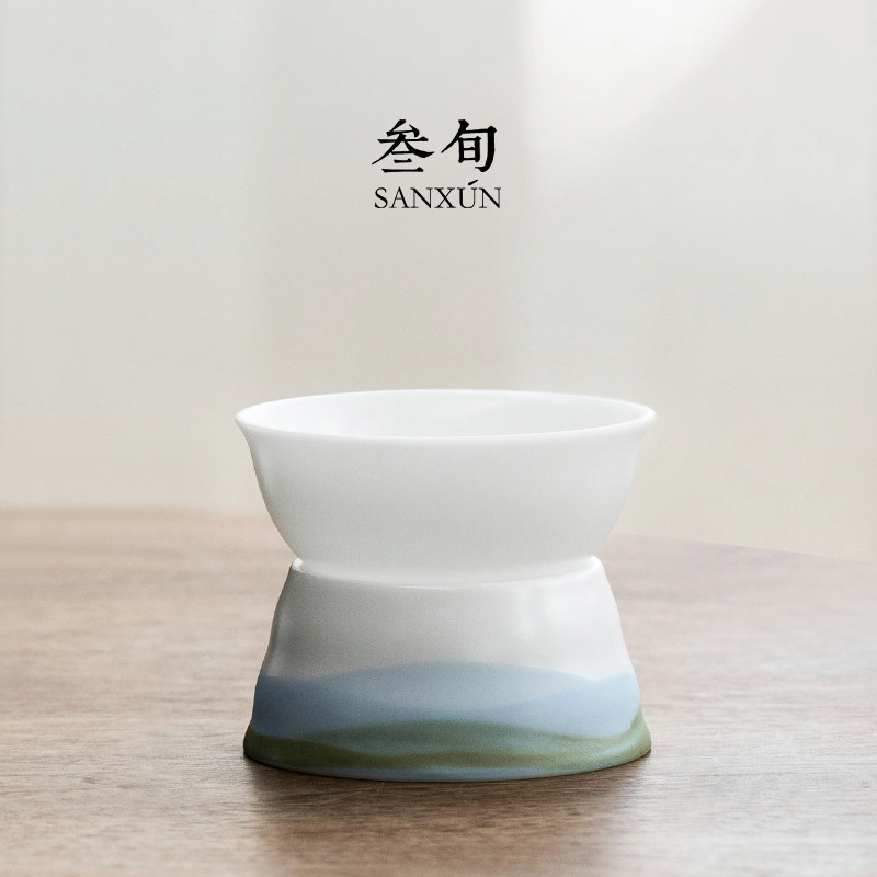 叁旬冰种玉瓷茶滤泡茶家用陶瓷茶隔茶具茶漏茶叶过滤器分茶器高档