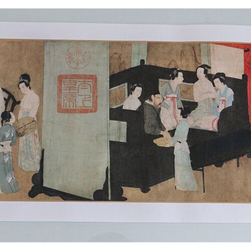 十大传世名画长卷高清艺术微喷五代顾闳中韩熙载夜宴图28.7X448cm