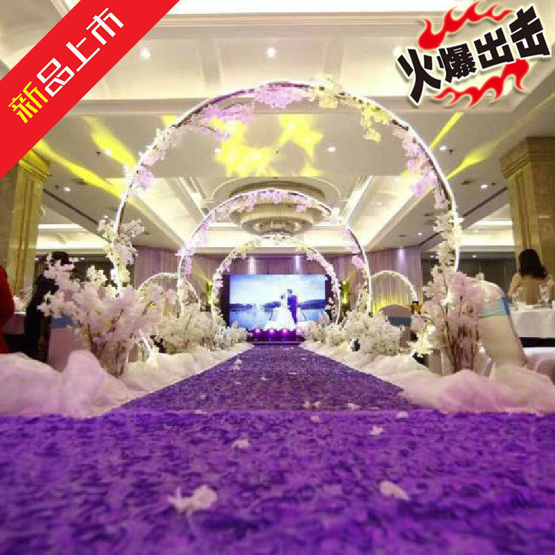 新款铁艺龙珠灯泡拱门 时光隧道门婚庆道具 圆形铁艺拱门山东福韵