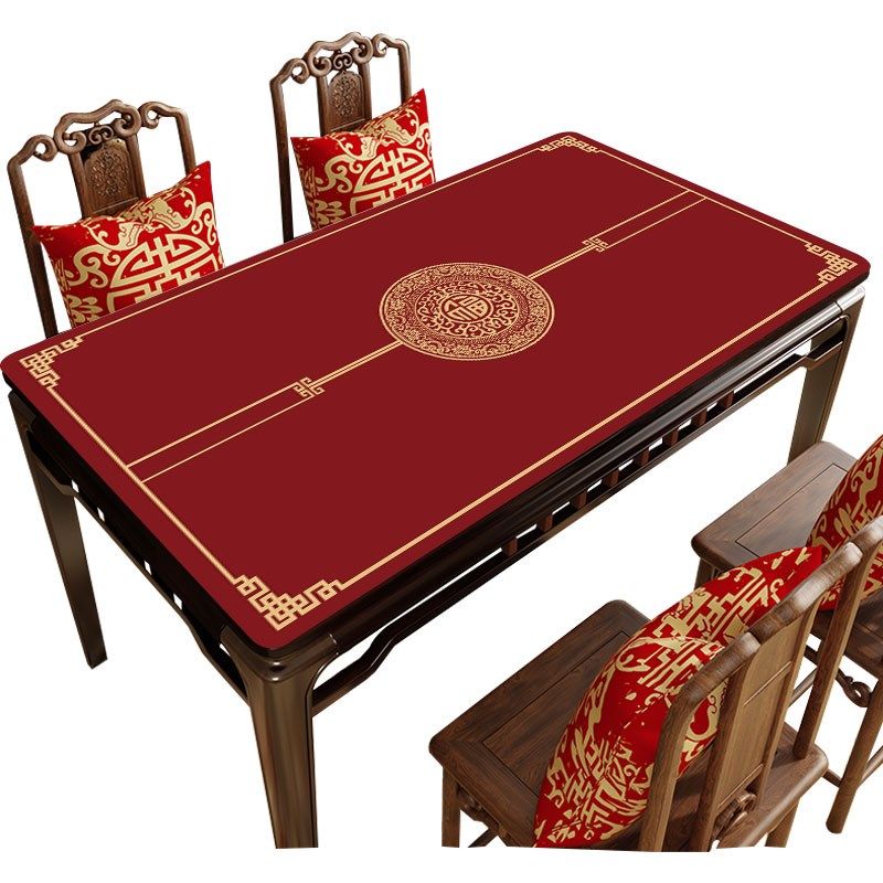 红色新年中式桌垫防水防油免洗餐桌布pvc防烫茶几台布桌面保护垫,居家布艺,桌布,淘宝优惠券,粉丝福利购,淘宝优惠卷
