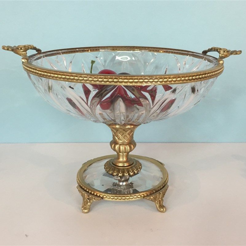 包邮纯铜配水晶点心盘客厅餐厅办公室干果糖果盘室内鲜花花瓶摆件,家居饰品,家饰软装搭配套装,淘宝优惠券,粉丝福利购,淘宝优惠卷