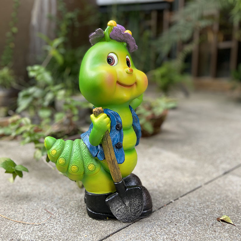 户外卡通毛毛虫摆件园林景观昆虫雕塑花园庭院草坪阳台院子装饰品
