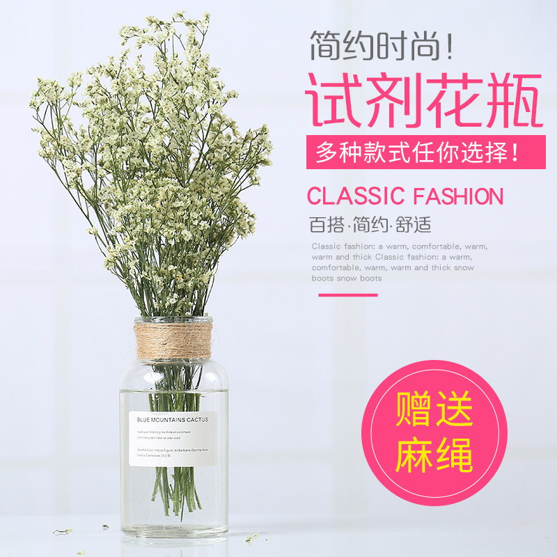乡村复古风格麻绳提手透明玻璃花瓶水培绿萝干花花器家居装饰摆件,家居饰品,花壶瓶,淘宝优惠券,粉丝福利购,淘宝优惠卷