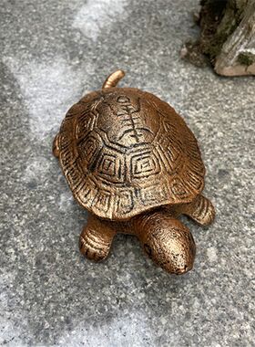 自动灭烟隐藏式创意怀旧全铸铁乌龟烟缸个性带盖烟灰缸办公家装饰