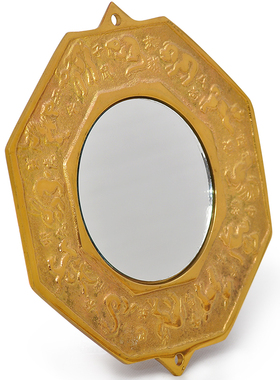 铜十二生肖镜随身小号招财凹凸面镜家用门口摆件