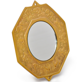 铜十二生肖镜随身小号招财凹凸面镜家用门口摆件