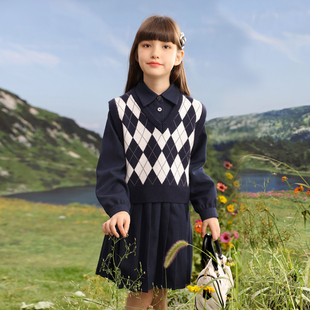 女童连衣裙春秋款儿童套装裙子2023新款洋气童装中大童公主裙春装