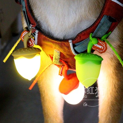 Laroo莱诺榛子发光吊坠夜晚遛狗防走丢充电夜光led趣味百搭配饰灯