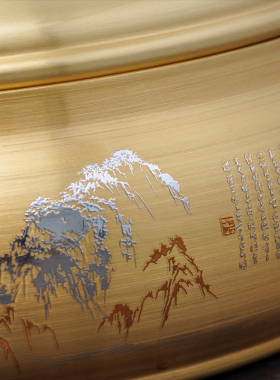 铜烟灰缸摆件家用客厅办公室防飞灰带盖密封轻奢烟缸商务工艺品