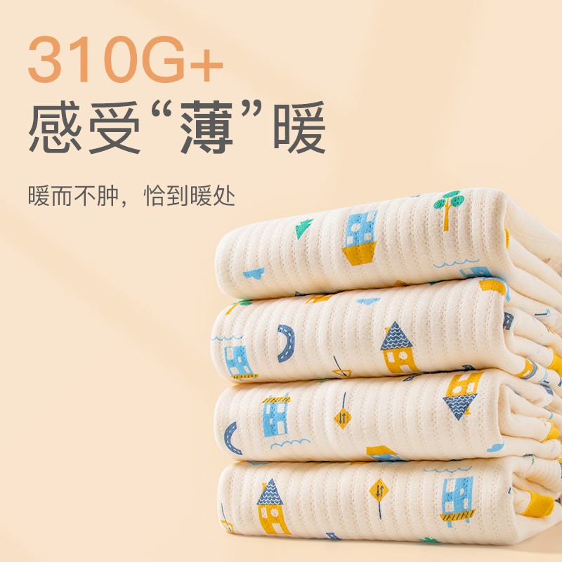 棉店婴儿夹棉睡袍秋冬保暖睡衣儿童睡裙防踢积木秋装宝宝睡衣冬季