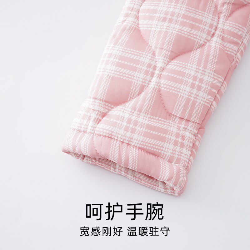 冬季三层夹棉睡衣女纯棉保夹层保暖冬天厚款家居服女款田园风套装