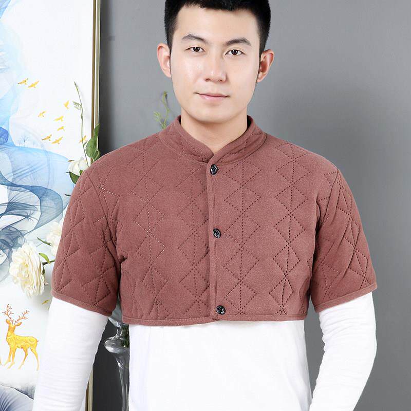男士护肩膀坎肩睡觉加厚保暖防寒中老年德绒护肩颈椎衣服护肩膀冬