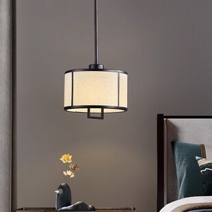 新中式 卧室床头客厅茶室书房布艺创意走廊古典设计灯具 小吊灯新款