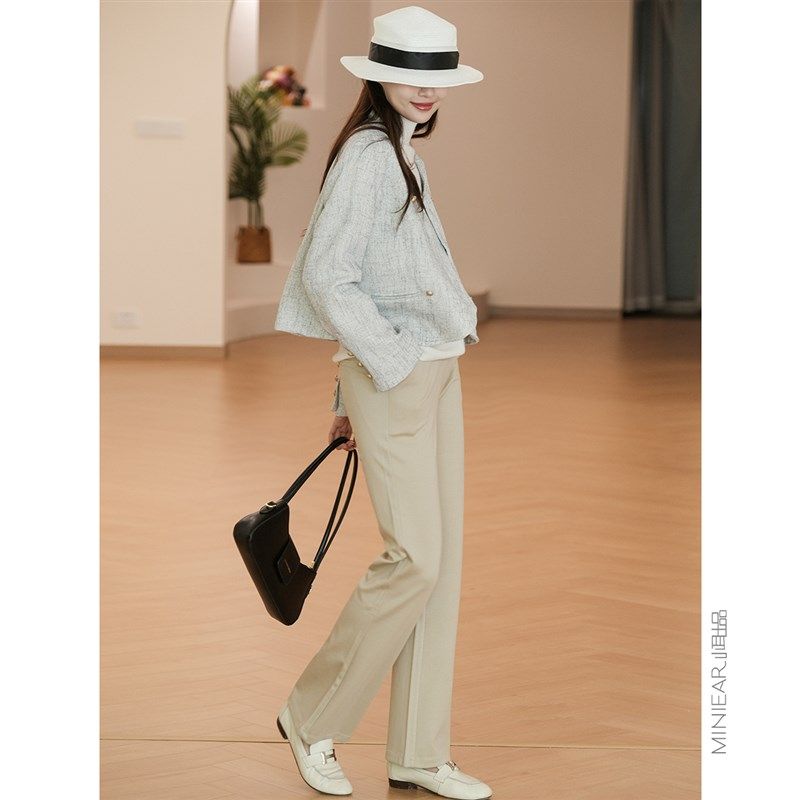 小耳出品【自在时尚感】显瘦直筒裤女下脚口微喇气质百搭休闲裤,女装/女士精品,休闲裤,淘宝优惠券,粉丝福利购,淘宝优惠卷