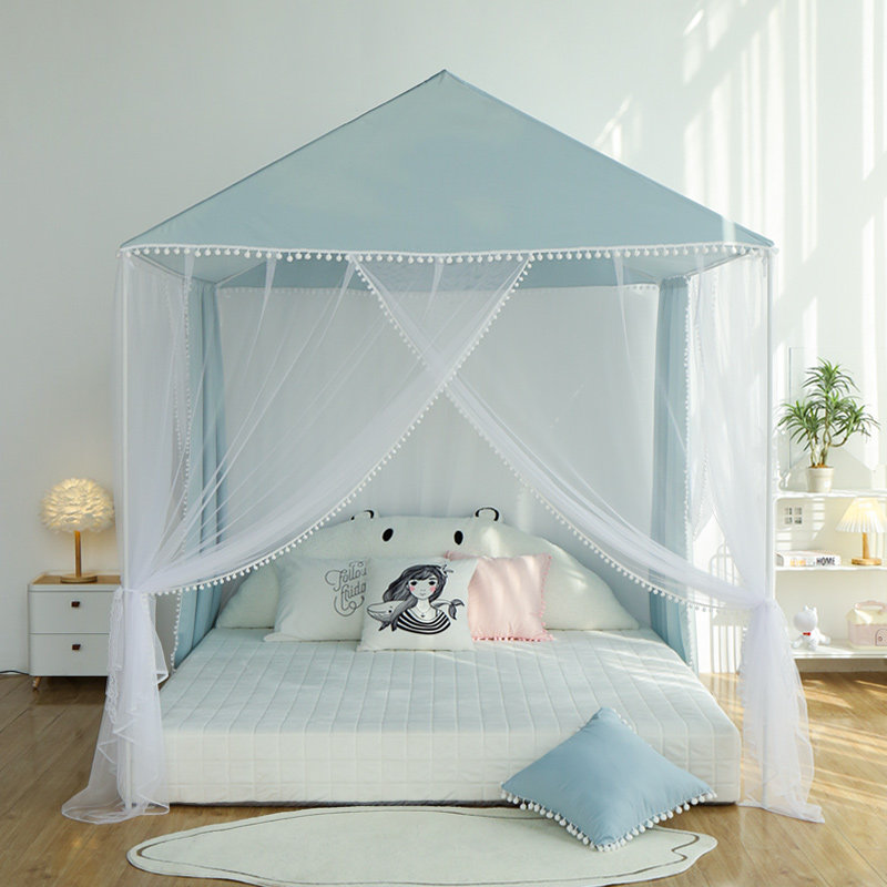 蜗在家新款家用卧室蚊帐 遮光床帘儿童床公主蚊帐 三开门落地蚊帐,床上用品,蚊帐,淘宝优惠券,粉丝福利购,淘宝优惠卷