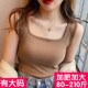 树莓粉吊带背心女夏外穿西装 上衣胖mm 纯棉无袖 内搭白色打底衫 大码