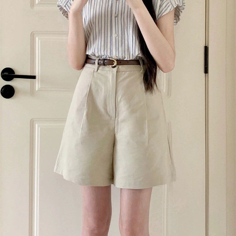 西装短裤女夏薄款胖妹妹mm高腰宽松显瘦阔腿五分中裤梨形身材裤子,女装/女士精品,大码裤装,淘宝优惠券,粉丝福利购,淘宝优惠卷