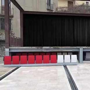 伸缩看台座椅电动滑道式隐藏机构礼堂椅排椅剧院椅报告厅连排椅子