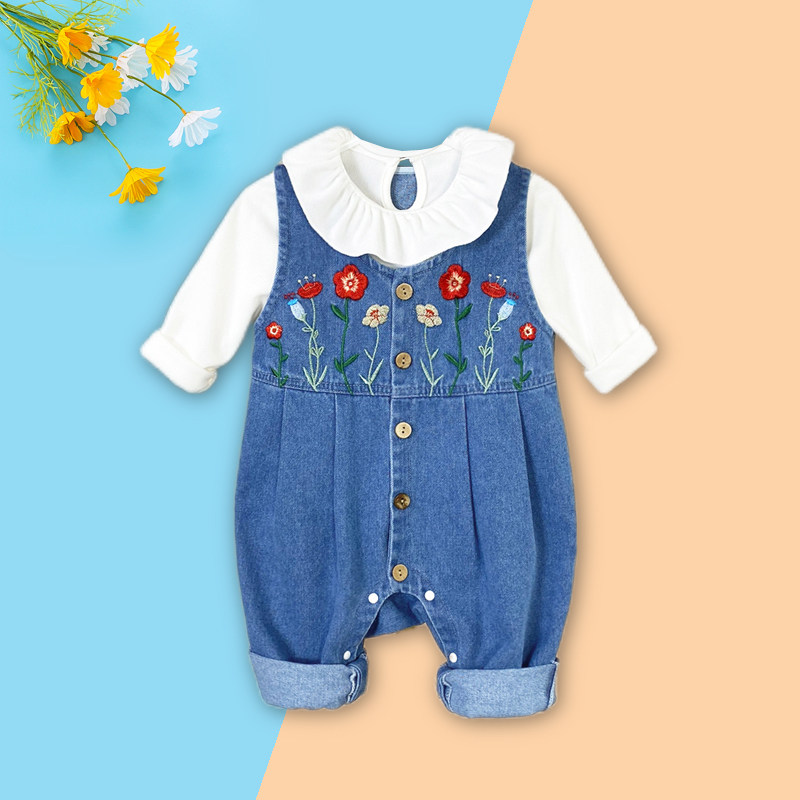 婴儿背带裤牛仔套装新款女宝宝公主开春填婴儿童连体裤春秋两件套,童装/婴儿装/亲子装,儿童牛仔裤,淘宝优惠券,粉丝福利购,淘宝优惠卷